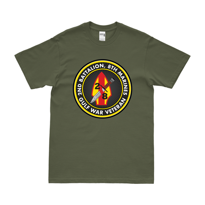 2/8 Marines Gulf War Veteran T-Shirt Tactically Acquired Military Green Clean Small