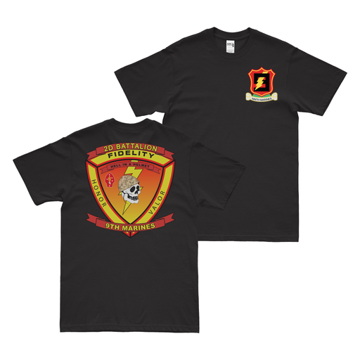 Double-Sided 2-9 Marines 9th Marine Regiment T-Shirt Tactically Acquired Black Small 