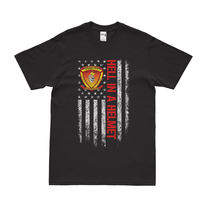 2/9 Marines 'Hell in a Helmet' American Flag T-Shirt Tactically Acquired Black Small 