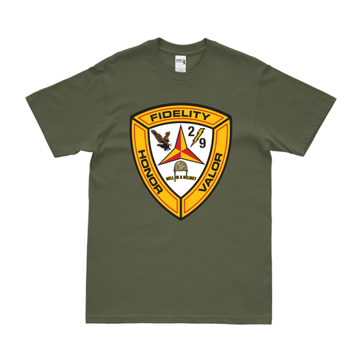 Vintage 2/9 Marines Unit Emblem T-Shirt Tactically Acquired Military Green Clean Small