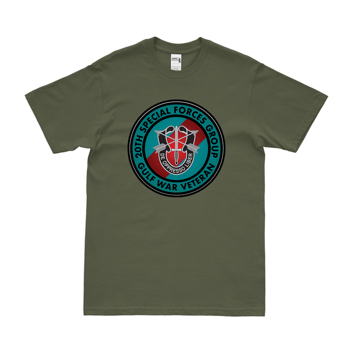 20th Special Forces Group (20th SFG) Gulf War Veteran T-Shirt Tactically Acquired Military Green Small 