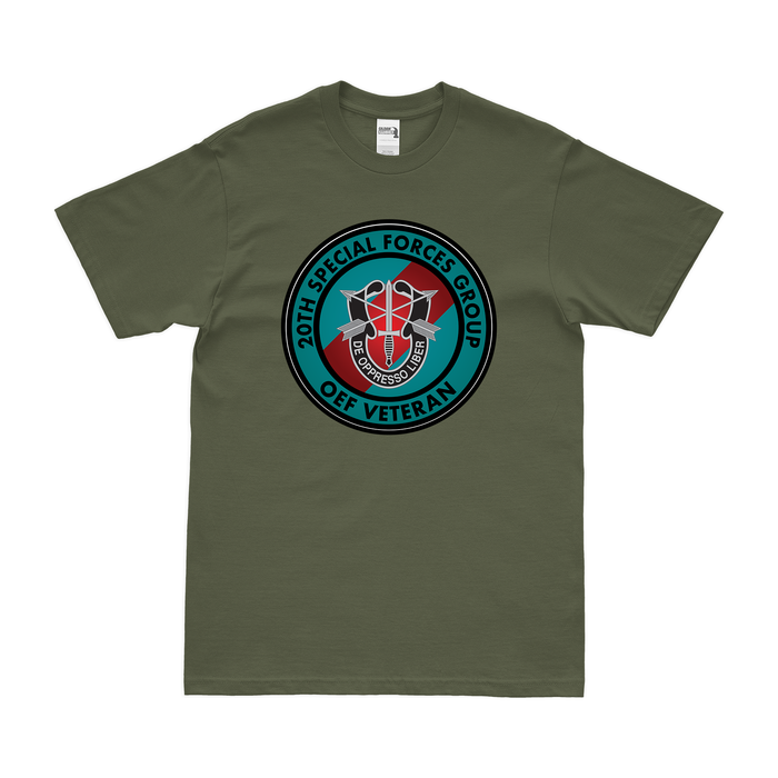 20th Special Forces Group (20th SFG) OEF Veteran T-Shirt Tactically Acquired Military Green Small 