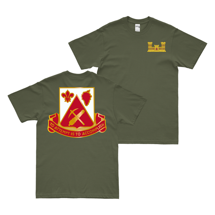Double-Sided 231st Engineer Battalion T-Shirt Tactically Acquired Military Green Small 