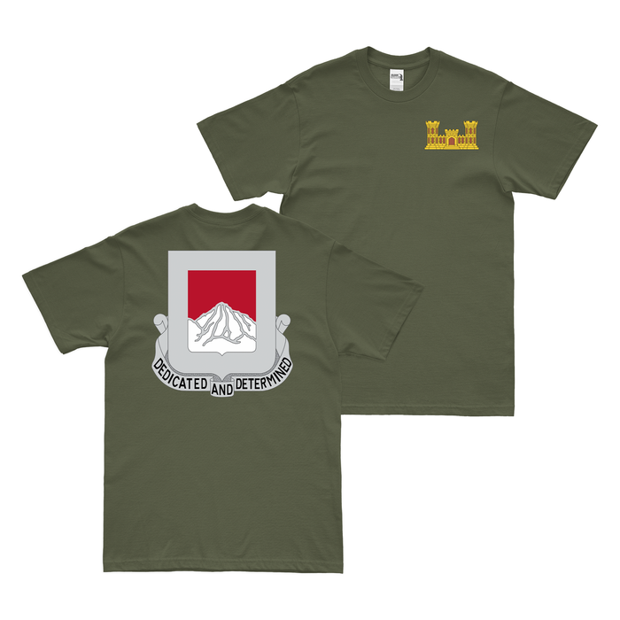 Double-Sided 237th Engineer Battalion T-Shirt Tactically Acquired Military Green Small 