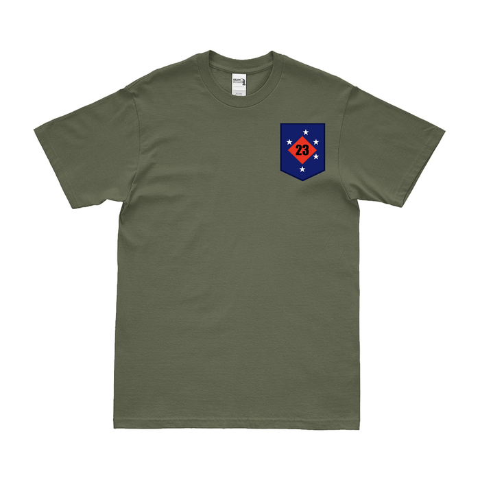 23rd Marine Regiment Emblem Left Chest Logo T-Shirt Tactically Acquired Small Military Green 