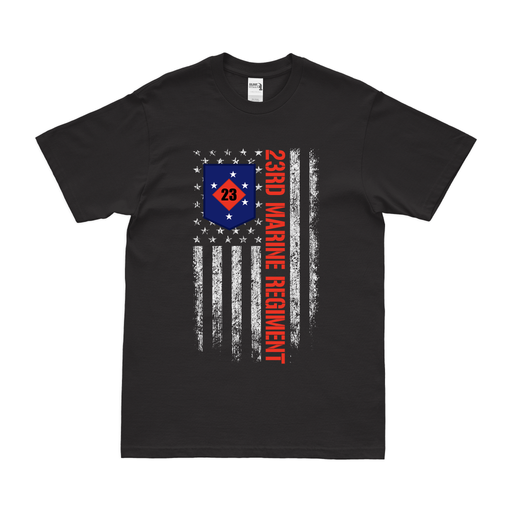 23rd Marine Regiment American Flag T-Shirt Tactically Acquired Black Small 