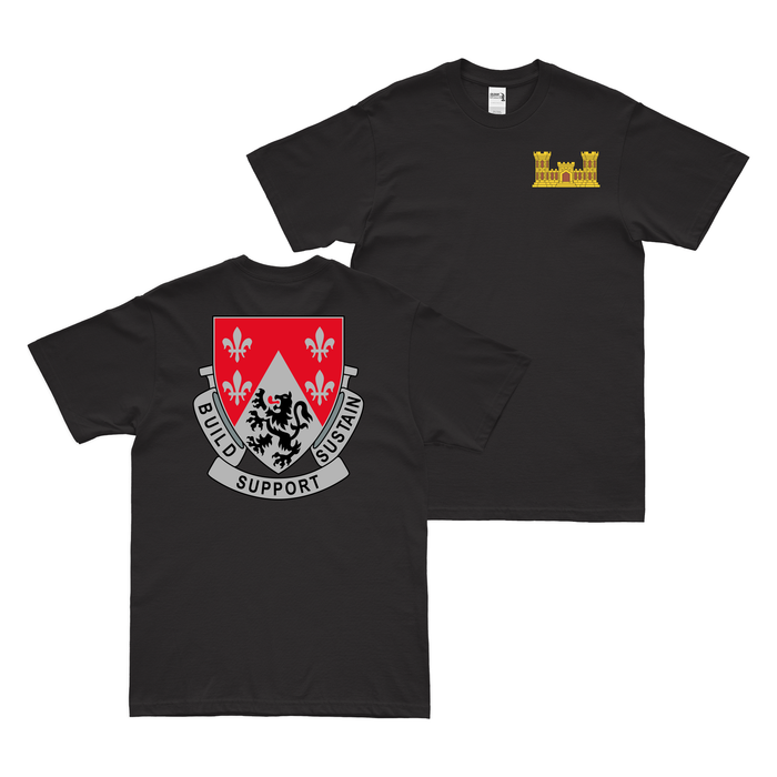 Double-Sided 249th Engineer Battalion T-Shirt Tactically Acquired Black Small 