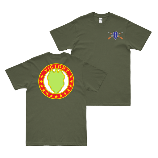 Double-Sided 24th Infantry Division DUI T-Shirt Tactically Acquired Small Military Green 