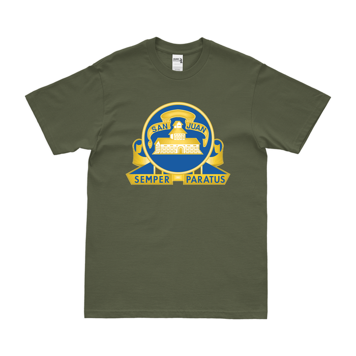 U.S. Army 24th Infantry Regiment Unit Logo Emblem T-Shirt Tactically Acquired Military Green Clean Small