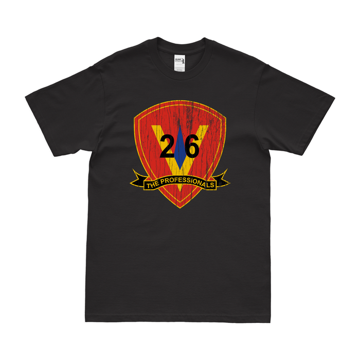26th Marine Regiment Logo Emblem T-Shirt Tactically Acquired Black Distressed Small