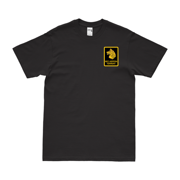 27th Infantry Regiment "Wolfhounds" Left Chest Emblem T-Shirt Tactically Acquired Black Small 