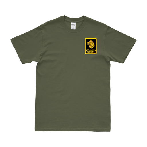 27th Infantry Regiment "Wolfhounds" Left Chest Emblem T-Shirt Tactically Acquired Military Green Small 