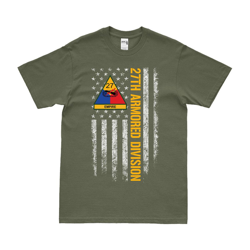 Patriotic 27th Armored Division 'Empire' American Flag T-Shirt
