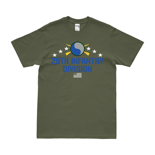 Patriotic U.S. Army 29th Infantry Division T-Shirt Tactically Acquired Small Military Green 