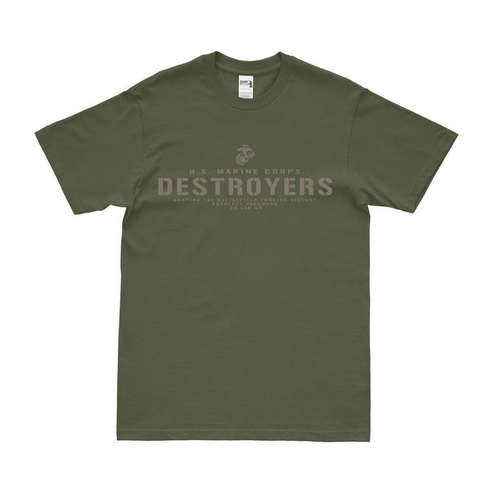 2d LAR 'Destroyers' Legacy Tribute USMC T-Shirt Tactically Acquired Military Green Small 