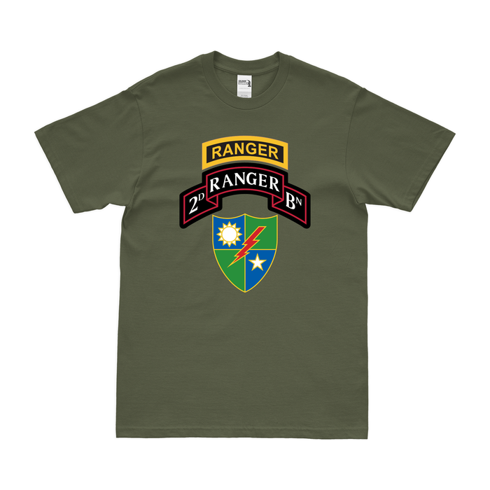 2d Ranger Battalion Logo Emblem Tab T-Shirt Tactically Acquired Small Military Green 