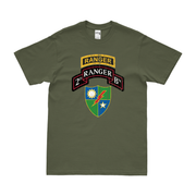 Distressed 2d Ranger Battalion Logo Emblem Tab T-Shirt Tactically Acquired Small Military Green 