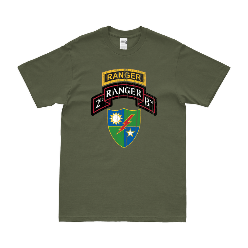 Distressed 2d Ranger Battalion Logo Emblem Tab T-Shirt