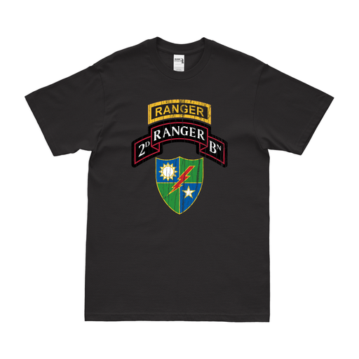 Distressed 2d Ranger Battalion Logo Emblem Tab T-Shirt Tactically Acquired Small Black 