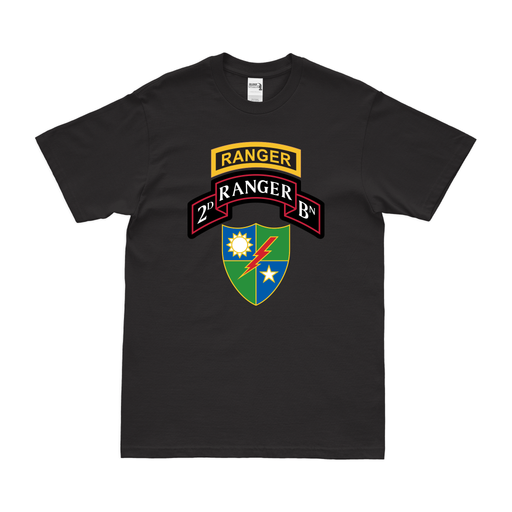 2d Ranger Battalion Logo Emblem Tab T-Shirt Tactically Acquired Small Black 