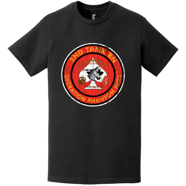 Distressed 2nd Tank Battalion USMC Phantom Fury T-Shirt