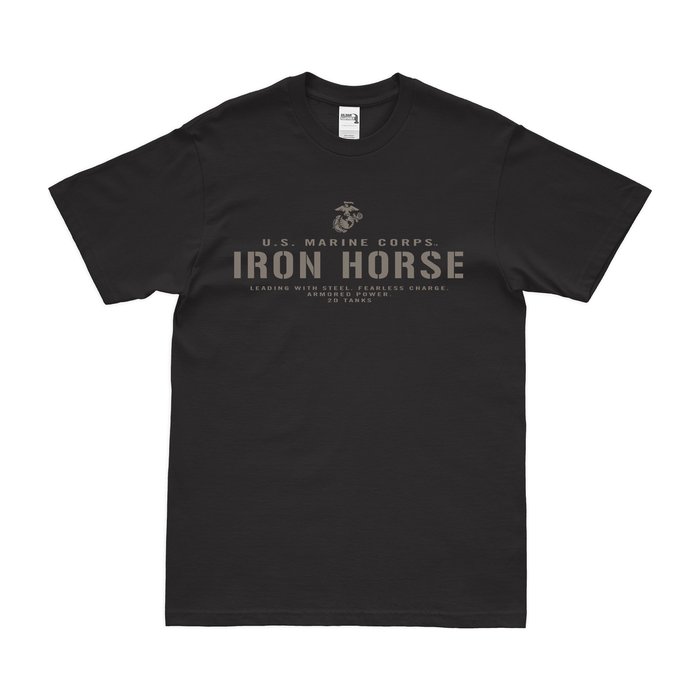 2nd Tank Battalion 'Iron Horse' Motto USMC T-Shirt Tactically Acquired Black Small 