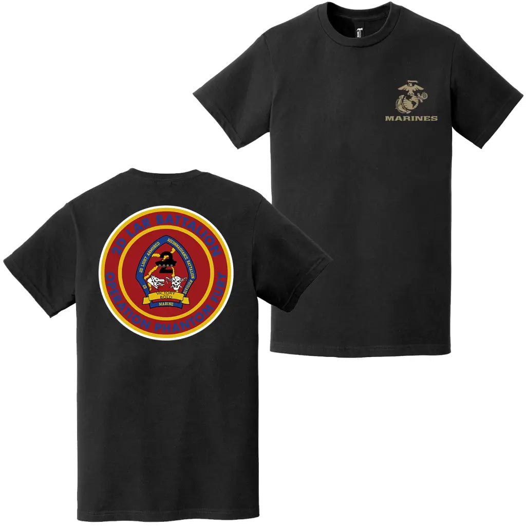 Double-Sided 2d LAR Bn Operation Phantom Fury T-Shirt Tactically Acquired   