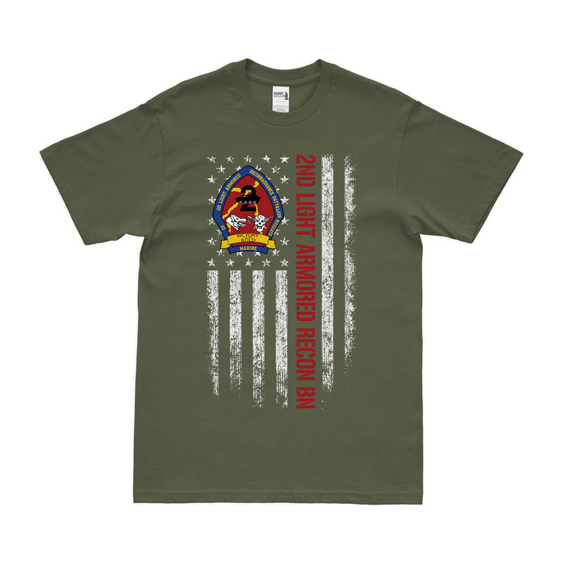 2nd Light Armored Recon 2d LAR American Flag T-Shirt
