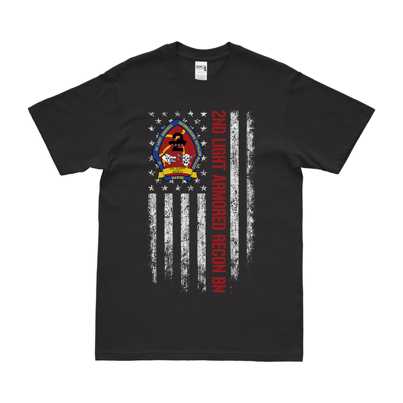 2nd Light Armored Recon 2d LAR American Flag T-Shirt