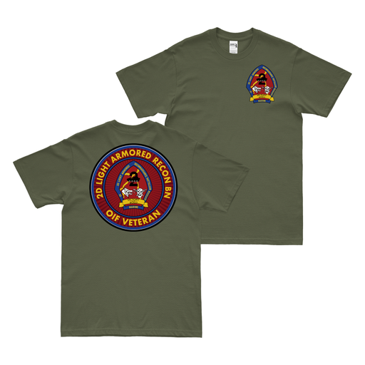 Double-Sided 2d LAR USMC OIF Veteran T-Shirt Tactically Acquired Military Green Small 