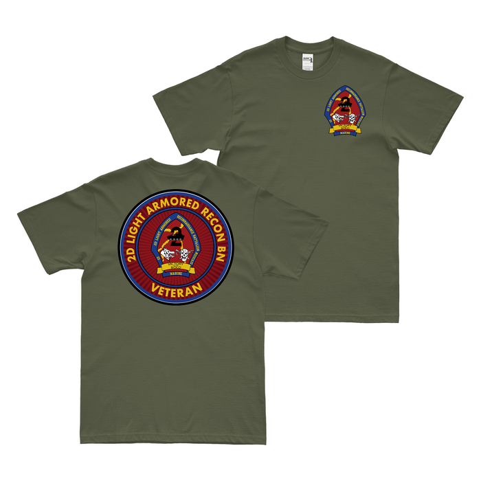 Double-Sided 2d LAR USMC Veteran T-Shirt Tactically Acquired Military Green Small 