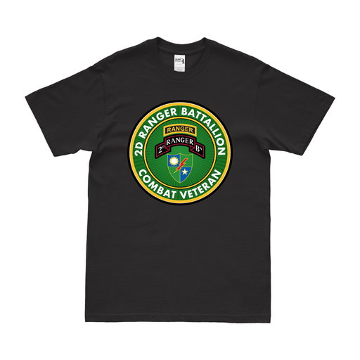 2d Ranger Battalion Combat Veteran T-Shirt Tactically Acquired Black Clean Small