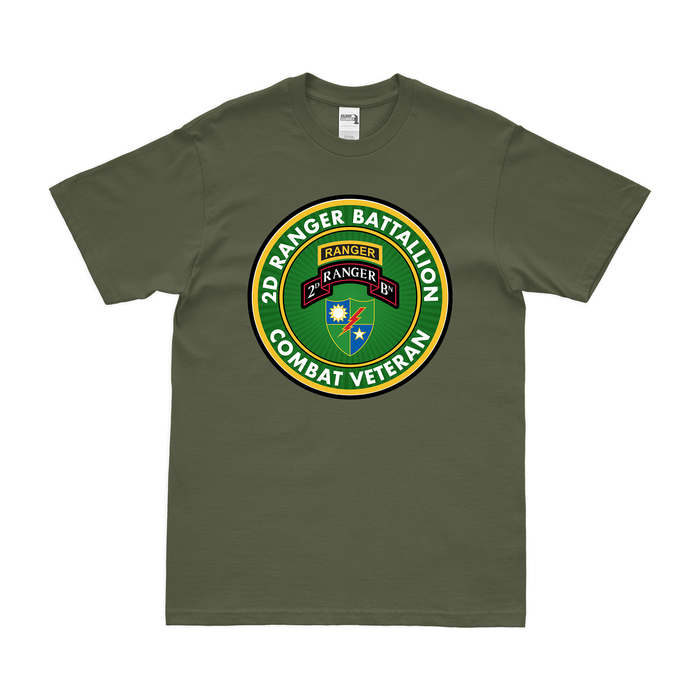 2d Ranger Battalion Combat Veteran T-Shirt Tactically Acquired Military Green Clean Small