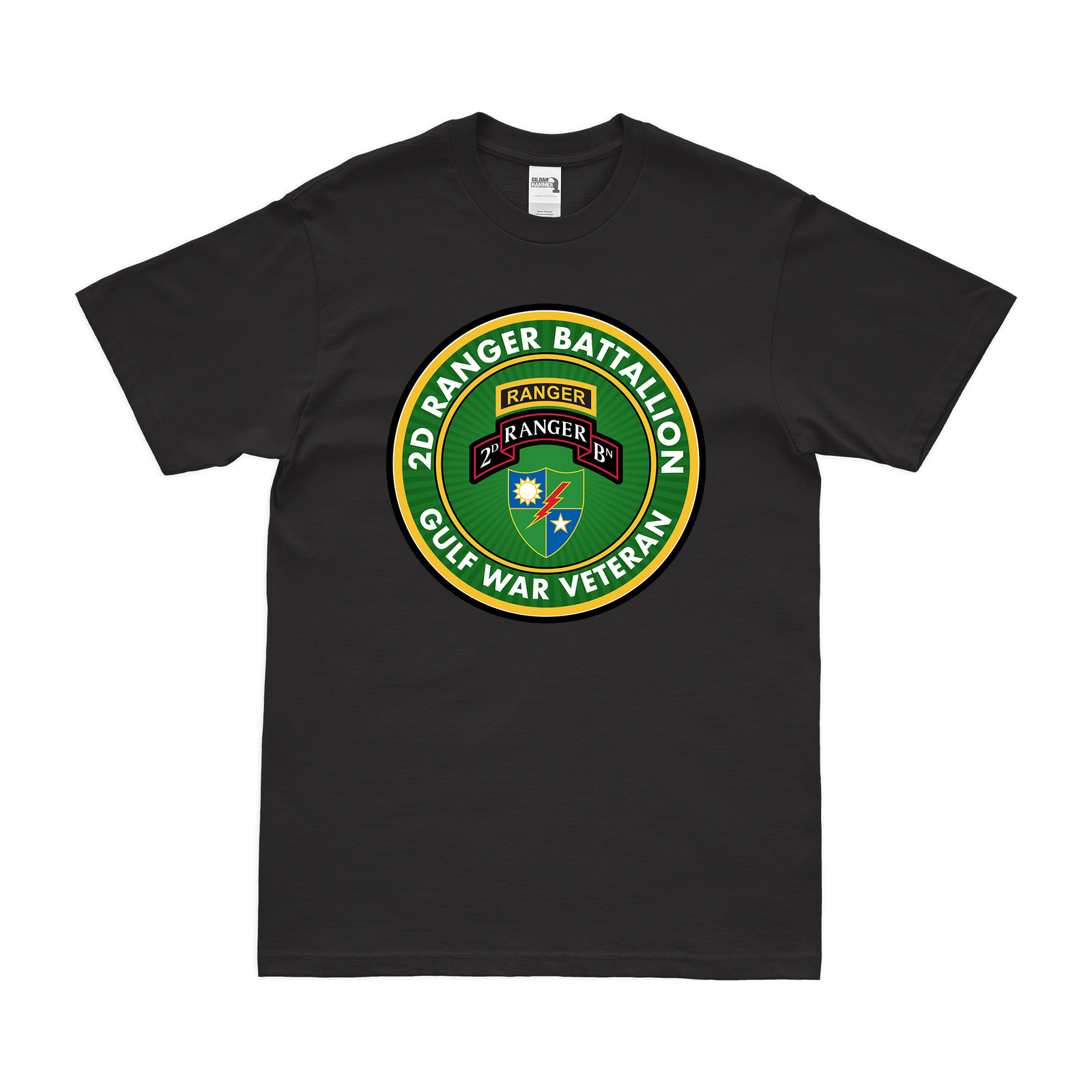 2d Ranger Battalion Gulf War Veteran T-Shirt Tactically Acquired Black Clean Small