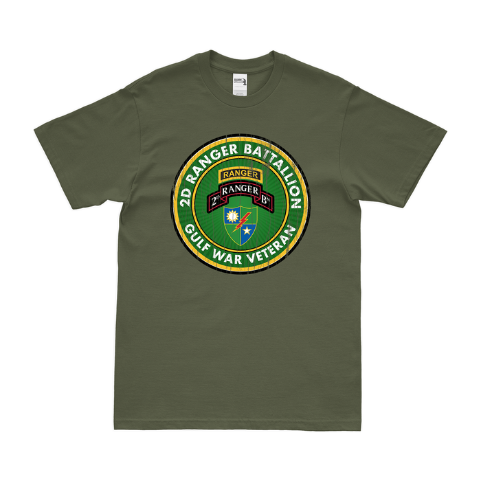 2d Ranger Battalion Gulf War Veteran T-Shirt Tactically Acquired Military Green Distressed Small