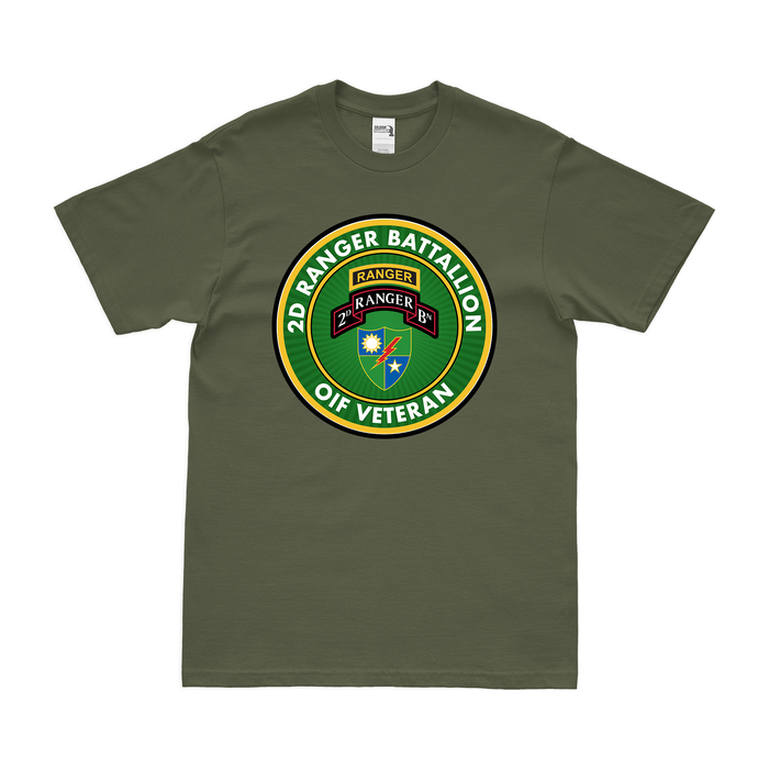 2d Ranger Battalion OIF Veteran T-Shirt Tactically Acquired Military Green Clean Small