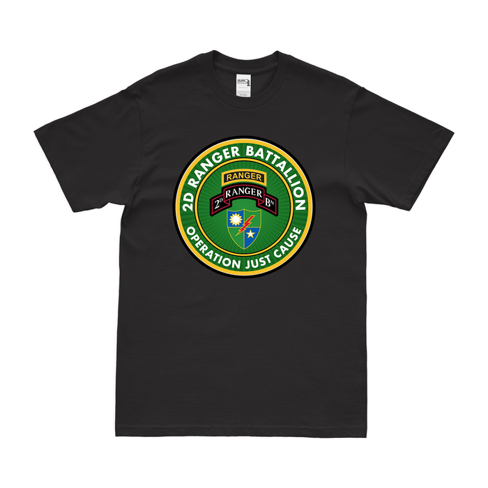 2d Ranger Battalion Operation Just Cause T-Shirt Tactically Acquired Black Clean Small