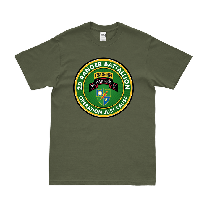 2d Ranger Battalion Operation Just Cause T-Shirt Tactically Acquired Military Green Clean Small