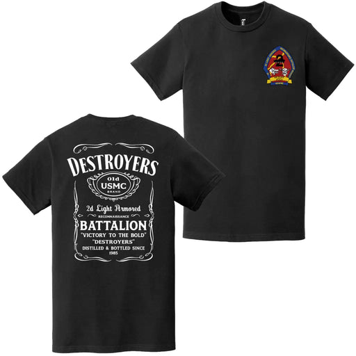 Double-Sided 2nd LAR "Destroyers" Whiskey Label T-Shirt Tactically Acquired   