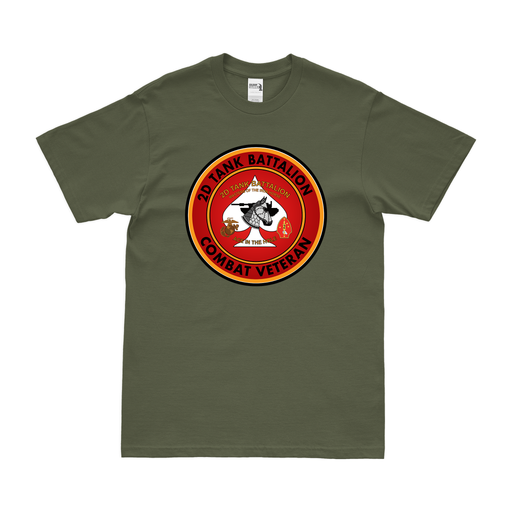 2nd Tank Battalion Combat Veteran USMC T-Shirt Tactically Acquired Military Green Clean Small