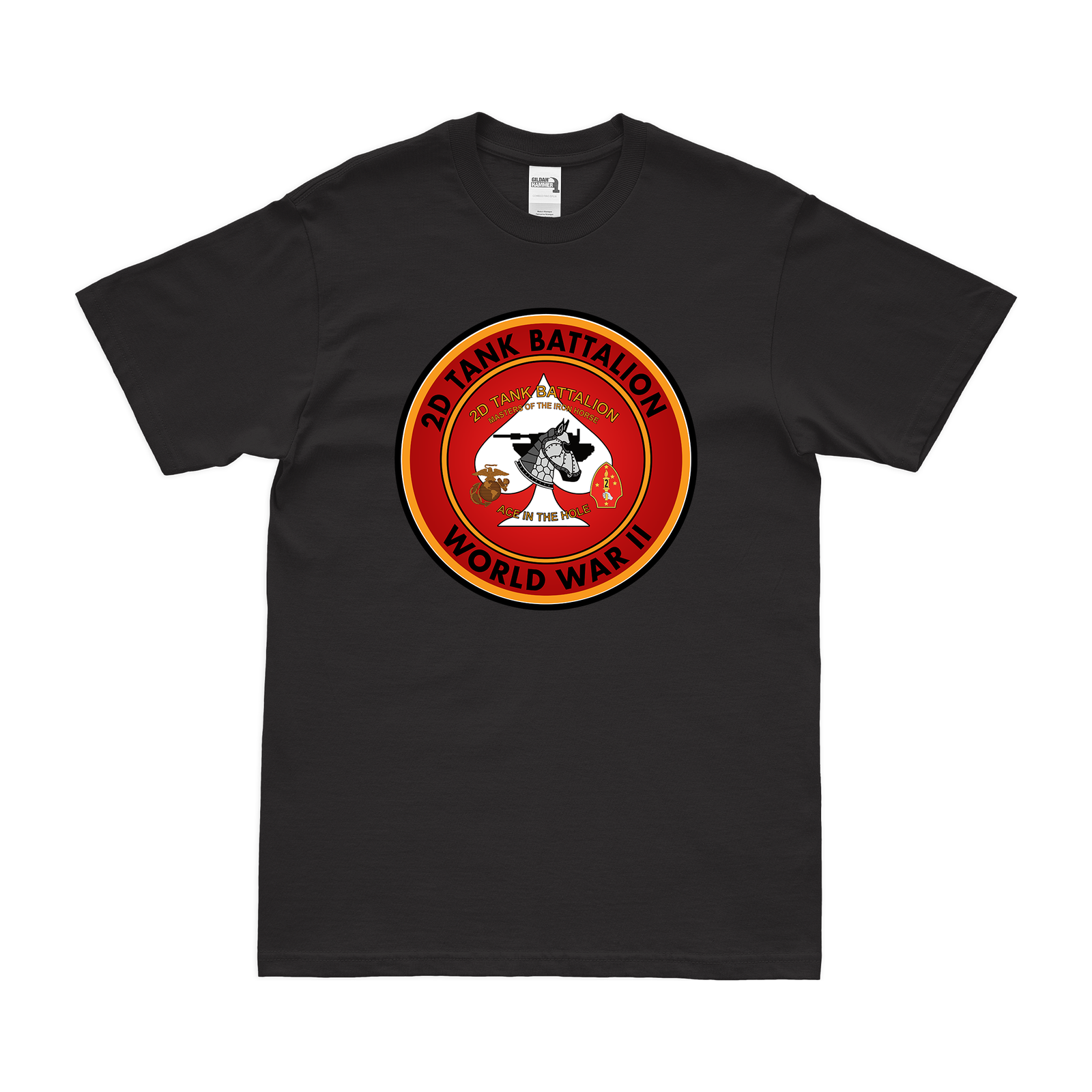 2nd Tank Battalion WW2 Legacy USMC T-Shirt Tactically Acquired Black Clean Small
