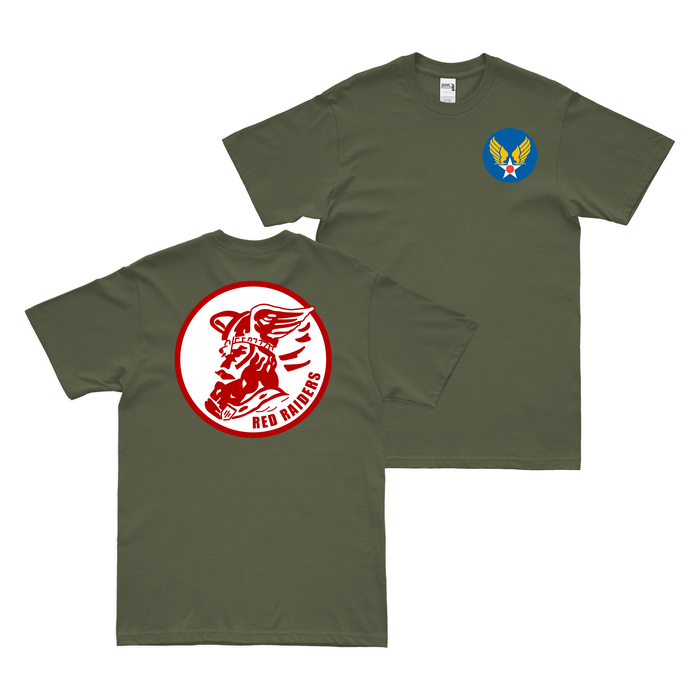 Double-Sided 2nd Bombardment Squadron WW2 AAF T-Shirt Tactically Acquired Military Green Small 