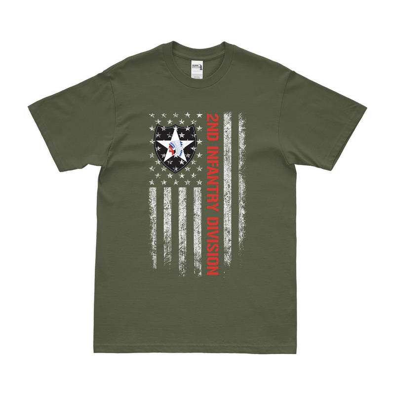 U.S. Army 2nd Infantry Division American Flag T-Shirt