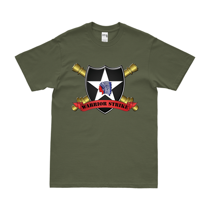 2d ID DIVARTY "Warrior Strike" Emblem T-Shirt Tactically Acquired Military Green Small 