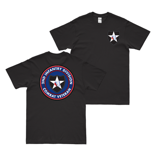 Double-Sided 2nd Infantry Division Combat Veteran T-Shirt Tactically Acquired Black Small 
