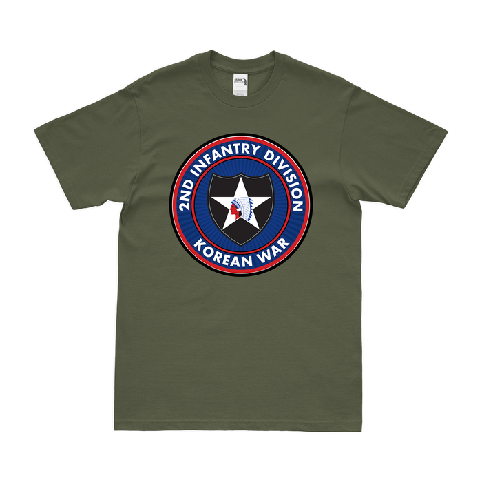 U.S. Army 2nd Infantry Division Korean War Legacy T-Shirt Tactically Acquired Military Green Small 