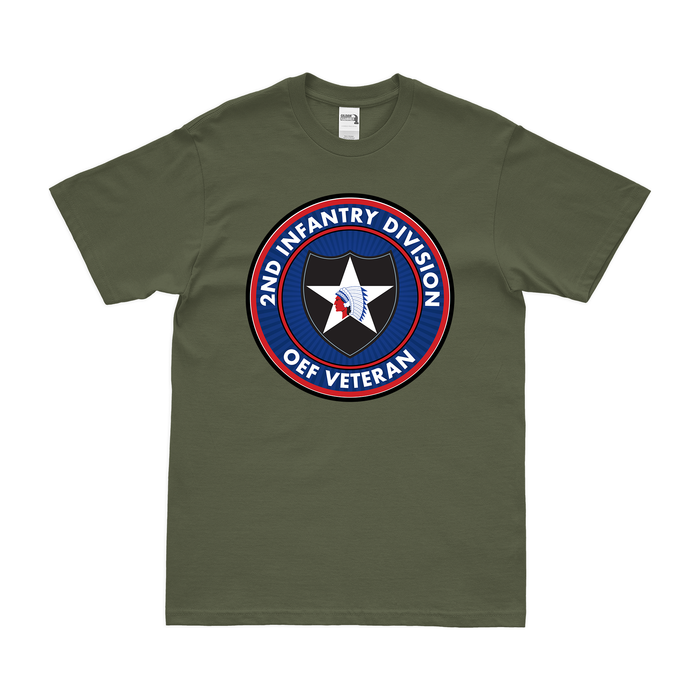 U.S. Army 2nd Infantry Division OEF Veteran T-Shirt Tactically Acquired Military Green Small 