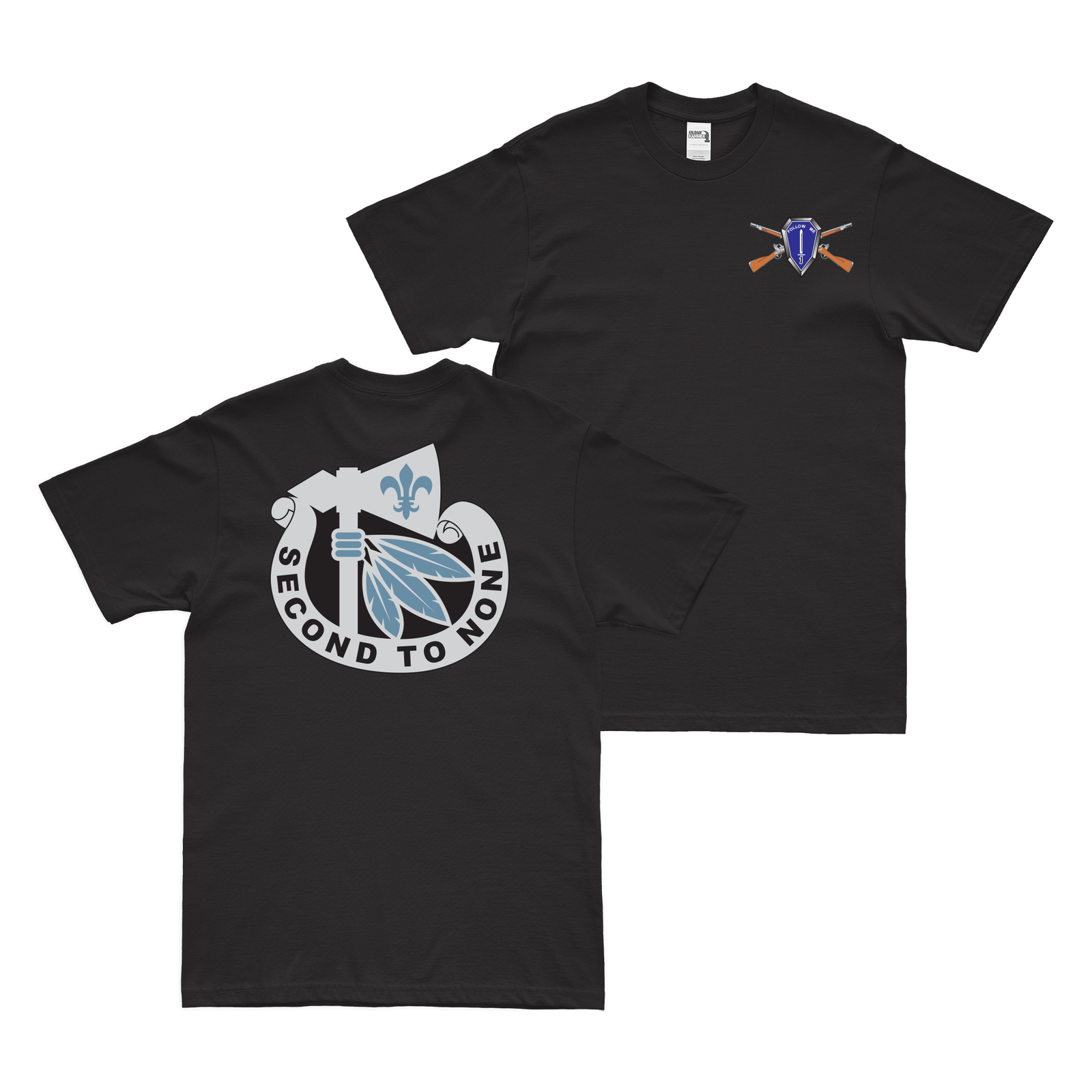 Double-Sided 2nd Infantry Division DUI T-Shirt Tactically Acquired Black Small 