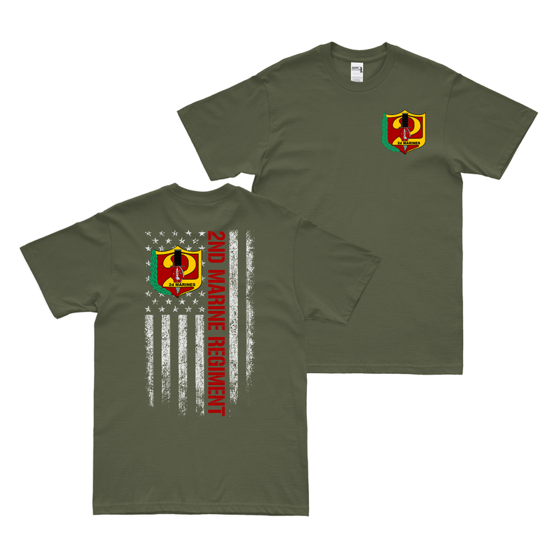 Double-Sided 2nd Marine Regiment American Flag T-Shirt