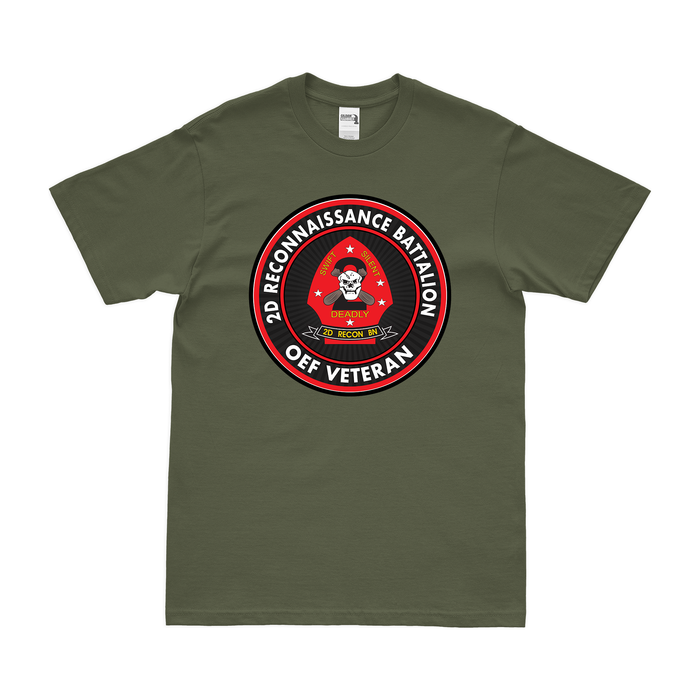 2nd Recon Bn OEF Veteran T-Shirt Tactically Acquired Military Green Clean Small